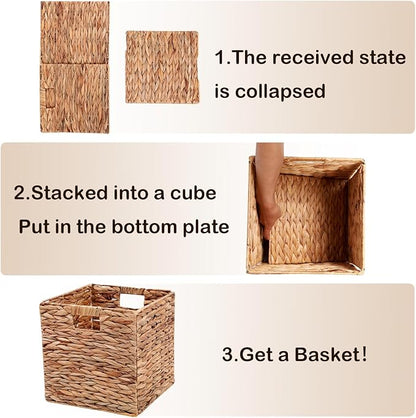11x11in Collapsible Wicker Storage Basket - Image 4