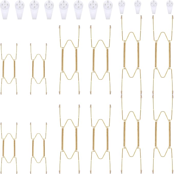 Hotop 12 Pieces Plate Hangers for Wall Stainless Steel Wire Invisible Heavy by HOTOP