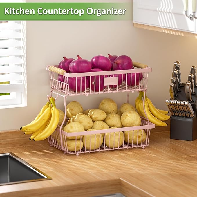 2 Tier Fruit Basket for Kitchen Counter - Image 6