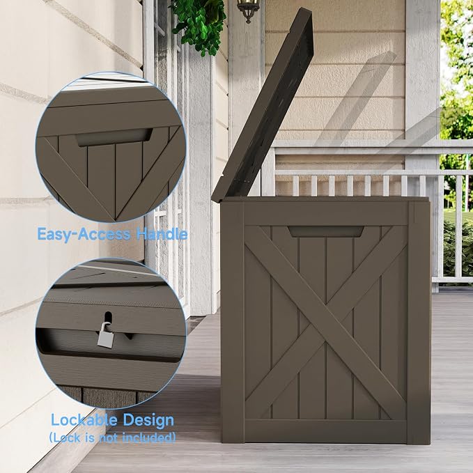 EasyUp 40 Gallon Deck Boxes Outdoor Waterproof, Weatherproof Outdoor Deck Box - Image 4