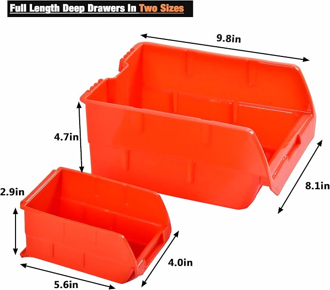 Wallmaster Wall Mounted Storage Bins, Wall Storage Bins Parts Rack 10 Bins&3 - Image 3