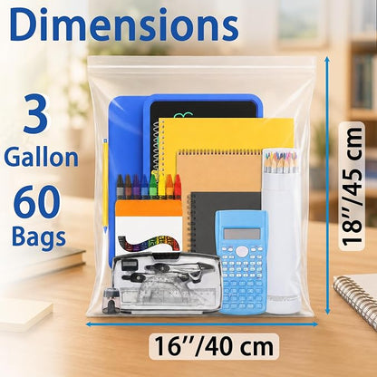 Large 3 Gallon Zippered Plastic Bags - Image 2