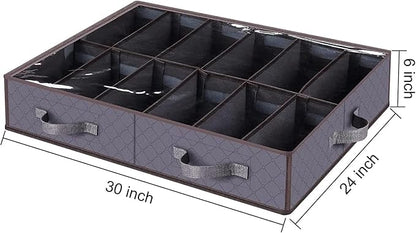 Under Bed Shoe Storage Organizer, Sturdy Structure, Adjustable Dividers - Image 4