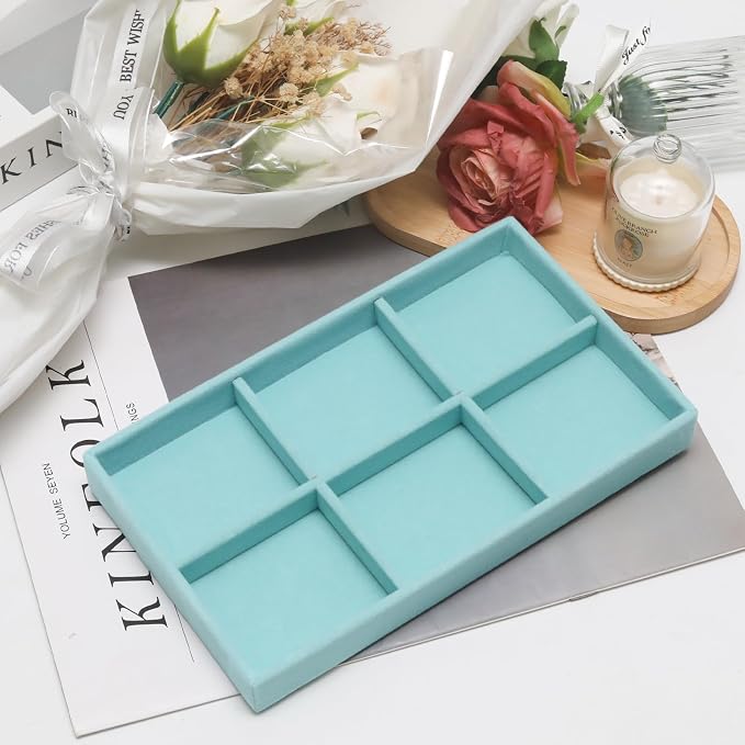 Velvet Jewelry Trays for Drawers, Earring Necklace Bracelet Holder Organizer - Image 4