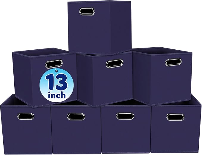 Fabric Cubby Storage Bins, Cube Organizer Bin Foldable Storage Boxes by Yunkeeper
