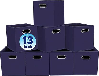Fabric Cubby Storage Bins, Cube Organizer Bin Foldable Storage Boxes by Yunkeeper