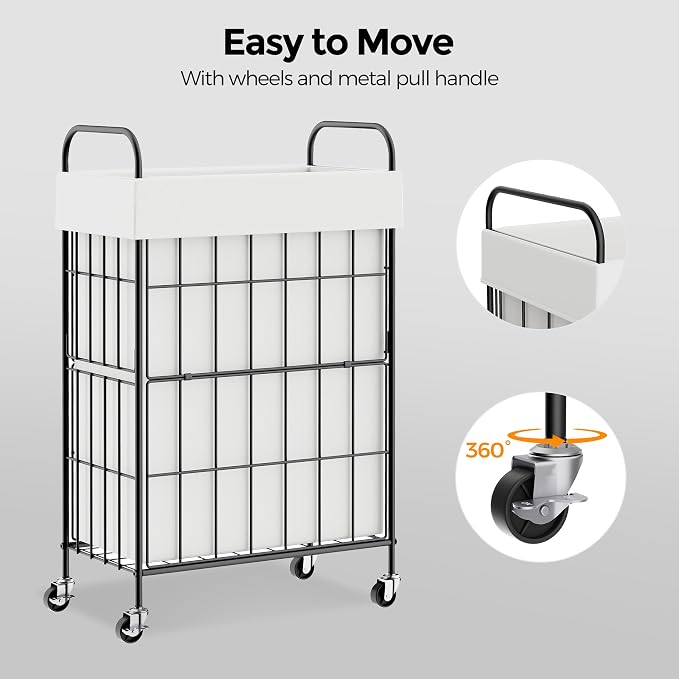 Slim Laundry Hamper, 60L Laundry Basket - Image 4