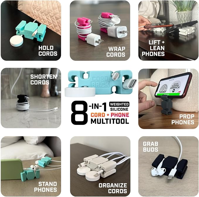 CordBrick Stocking Stuffers for Adults Cord Management Weighted Cord Holder - Image 5