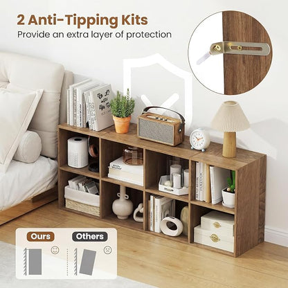 Giantex 8-Cube Bookcase, 3-Tier Cubby Bookshelf, Horizontal Vertical Display - Image 7