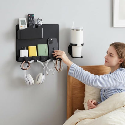 Bedside Wall Shelf for Teen Girls Boys Dorm Room Essentials Bunk Bed Stuff | - Image 2