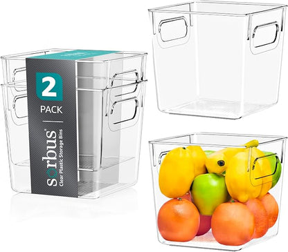 Sorbus Small Clear Plastic Storage Bins by Sorbus