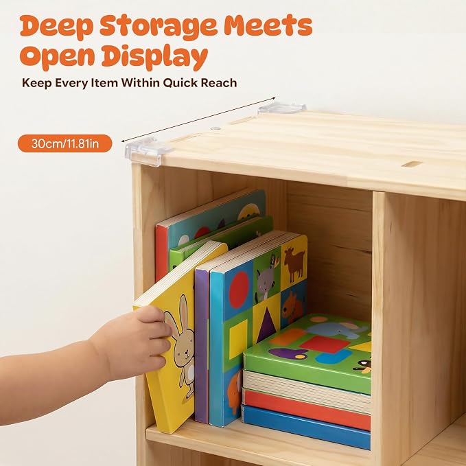 4 Cube Storage Shelf, 2-Tier Solid Wood Cube Storage Organizer, Vertical or - Image 7