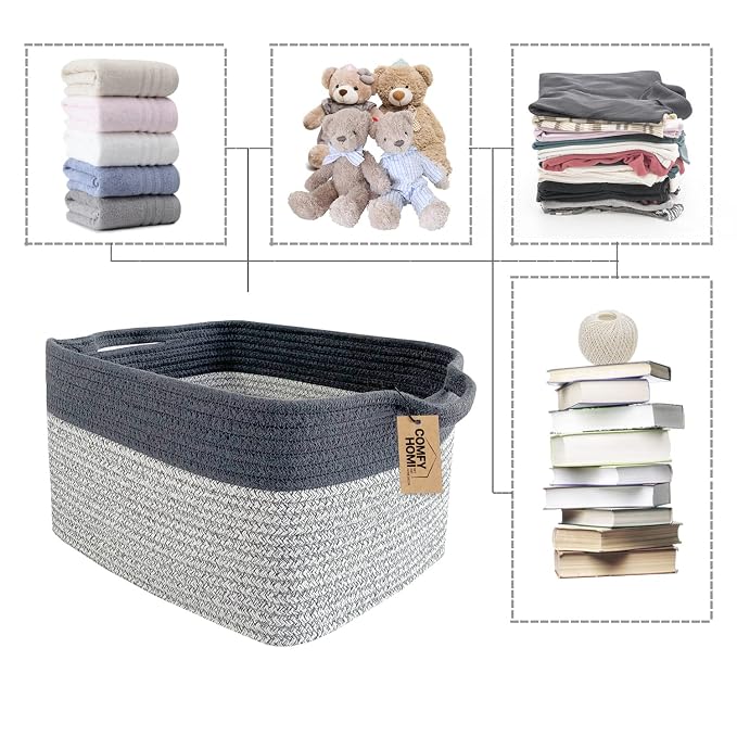 COMFY-HOMI Cotton Rope Woven Basket - Image 6