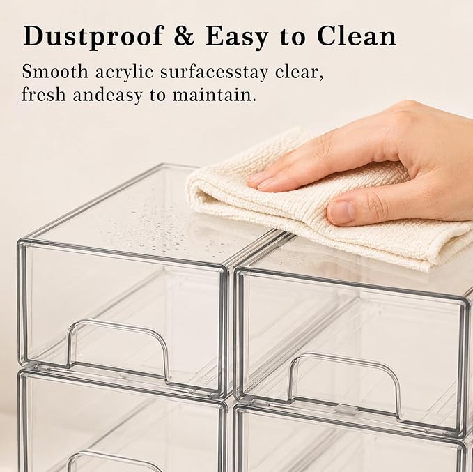 Clear Stackable Storage Drawers: Baby Bottle Storage Organizer, Acrylic Bottles - Image 8