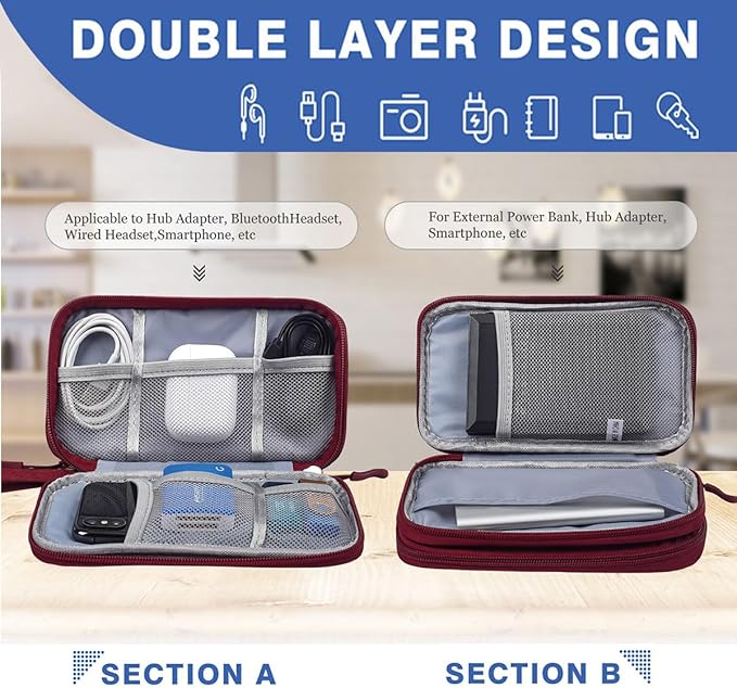 CAAORDKSO Electronic Organizer Travel Case, Cord Organizer Travel Cable - Image 3