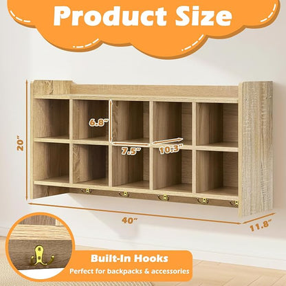 Wall Cubbies, 10 Cubby Storage Organizer - Image 2