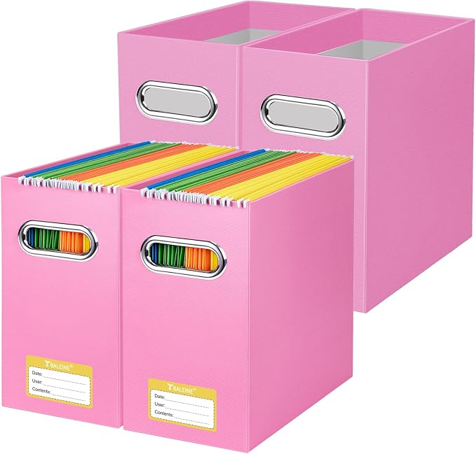 BALEINE File Organizer Box, Cardboard File Folder Organizer by BALEINE