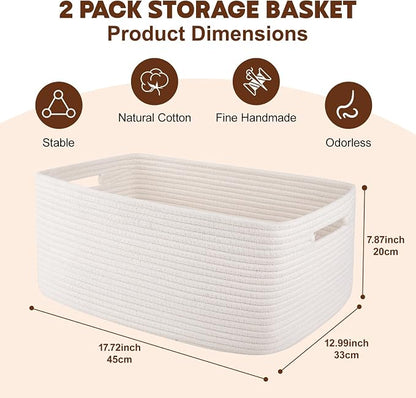 OIAHOMY Storage Basket for Shelves, Closet Cube Storage Bins Baskets for - Image 2