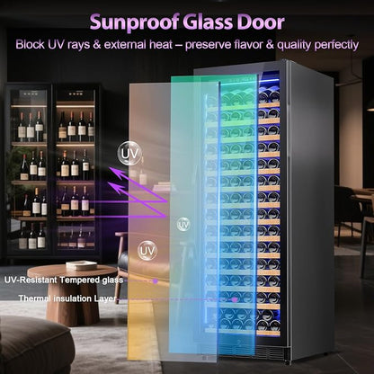 Wine Cooler-Wine Fridge with Safety Lock Freestanding/Built in 24 Inch Wide - Image 4