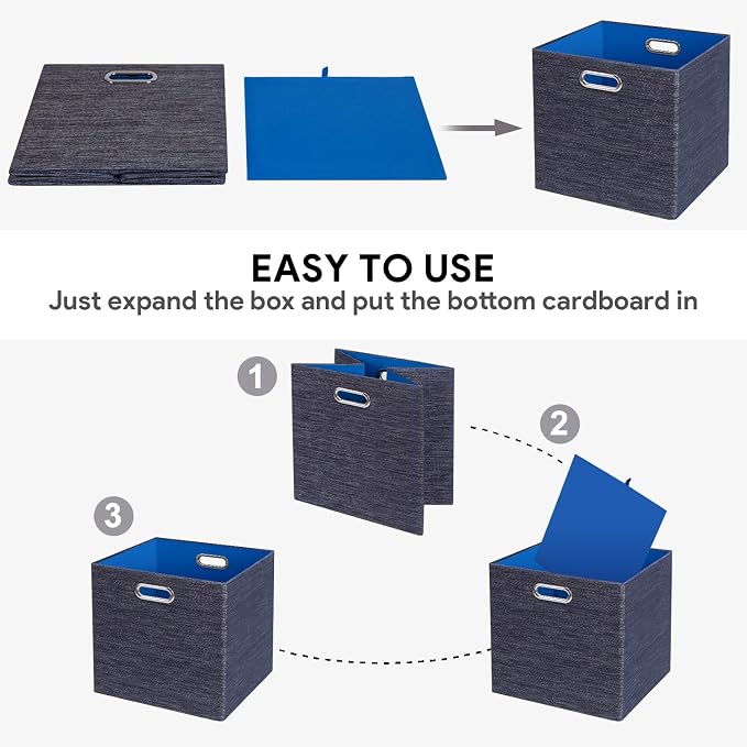 Posprica Storage Cube Basket Bins, 13×13 Foldable Storage Containers - Image 6