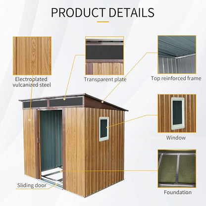 Outdoor Metal Storage Shed Window Ventilation Foundation Frame Waterproof - Image 6