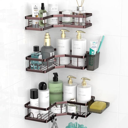 AKTECKE Corner Shower Caddy Organizer Shelf: Adhesive No Drilling Shower Rack by AKTECKE