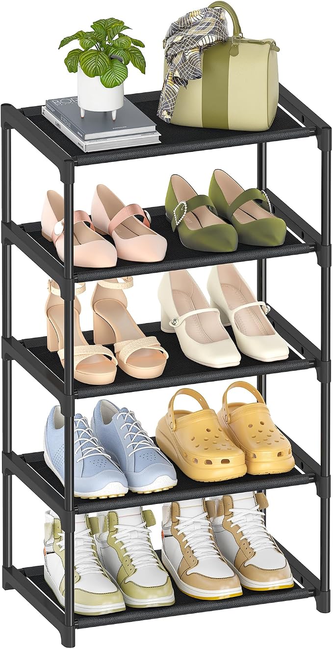 Autonomier 5-Tier Extra Small Shoe Rack, Narrow Space-Saving Organizer by Autonomier