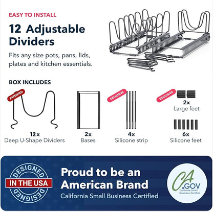 Better Things Home 12+ Expandable Pan and Pot Lid Organizer Rack - Image 6