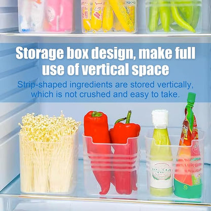 6 PCS Fridge Organizer Bins, Refrigerator Side Door Storage Box, Plastic Clear - Image 4