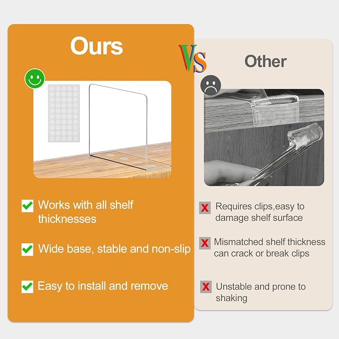 SortNStore Shelf Dividers for Closet Organization: 10" Tall x 12" Deep - Image 7