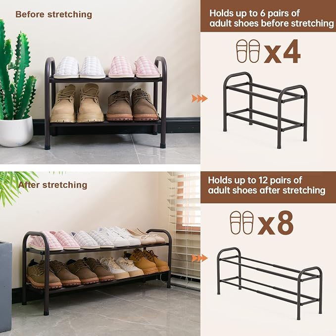 Gonfoam Expandable 2-Tier Shoe Rack - Image 6