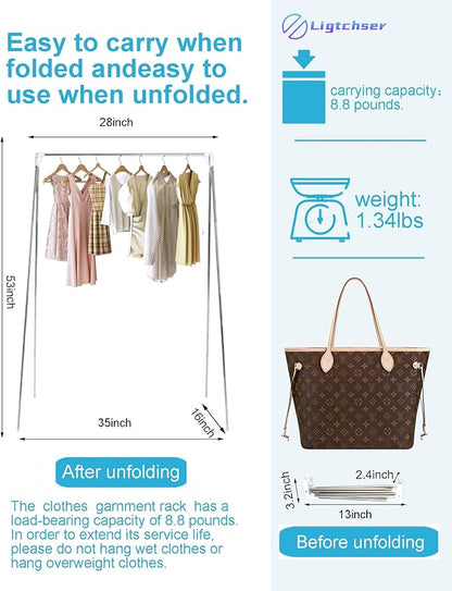 Ligtchser Portable Travel Garment Rack, Folding Clothes Rack - Image 2
