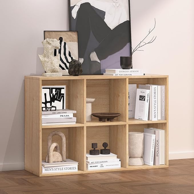 Wooden 6 Cube Storage Organizer - Image 4