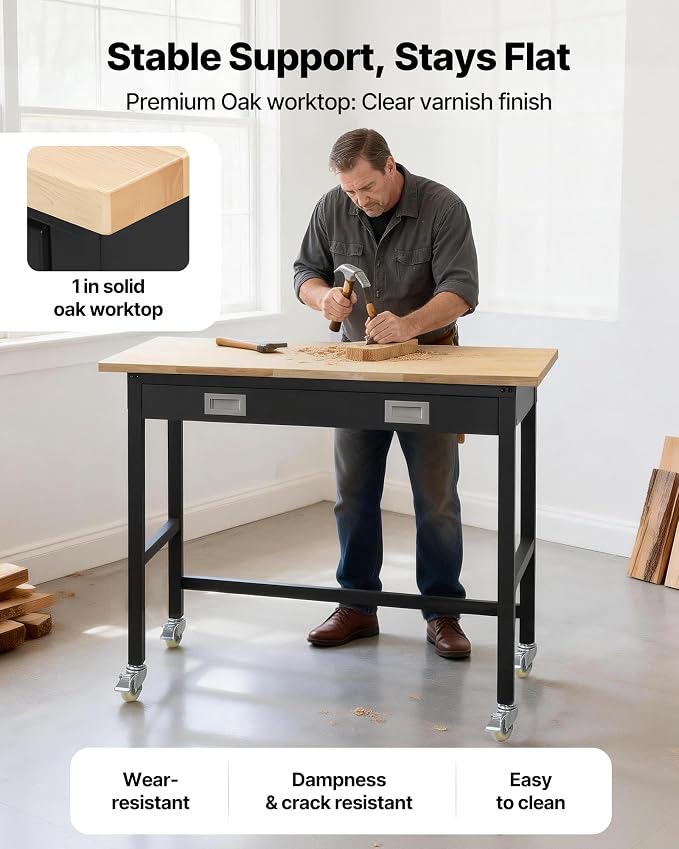 VEVOR 48-inch Workbench, 1500 lbs Load Capacity, Garage Workbench - Image 4