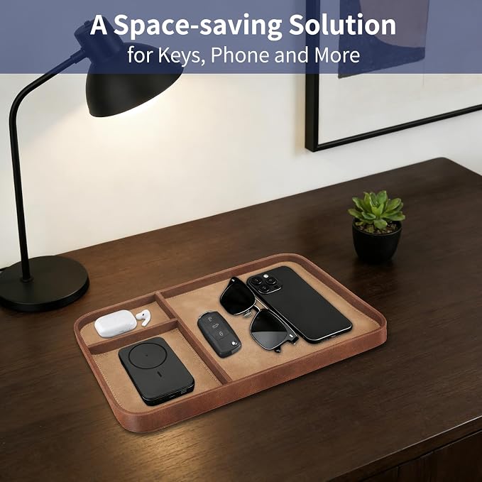 SITHON Valet Tray Trendy Organizer, Premium PU Leather Stylish and Organized - Image 3