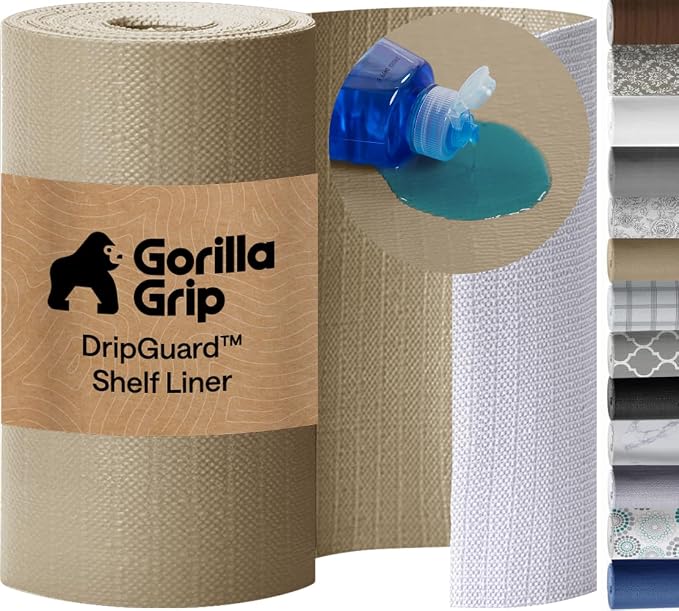 GORILLA GRIP DripGuard Shelf Liner, Non-Adhesive Drawer and Kitchen Cabinet by Unknown