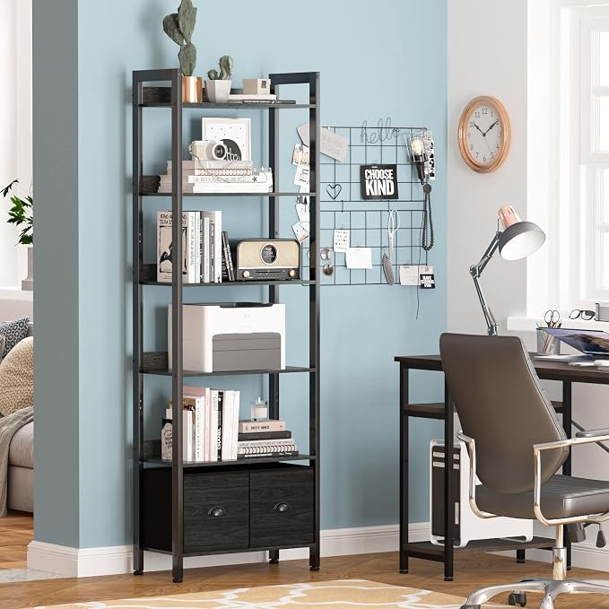 Furologee 6-Tier Bookshelf, Tall Bookcase - Image 7