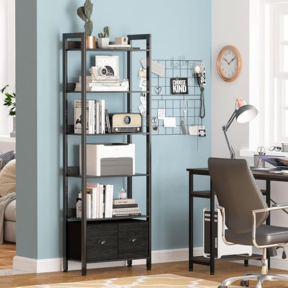 Furologee 6-Tier Bookshelf, Tall Bookcase - Image 7