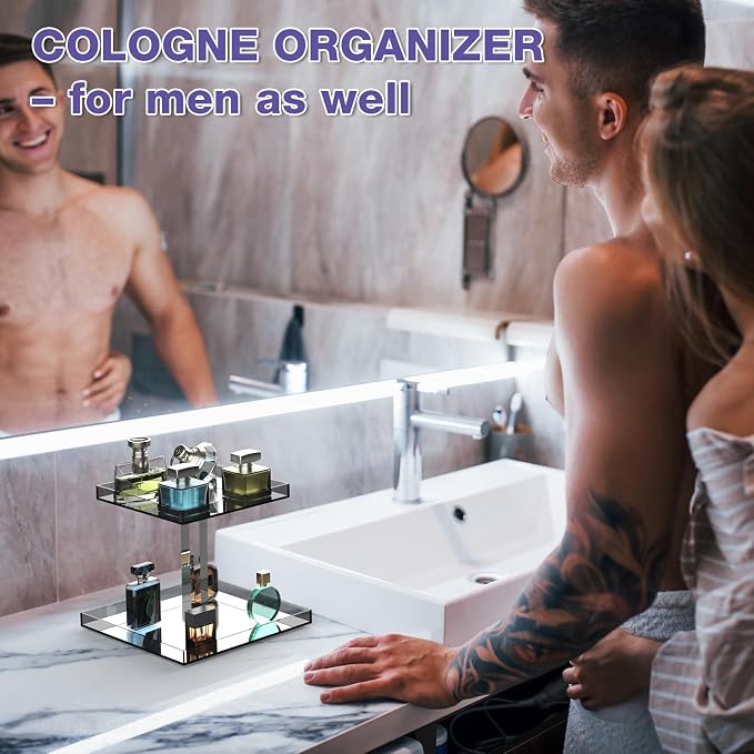 NiHome Acrylic Perfume Display Organizer, 2-Tier Cologne Organizer, Makeup - Image 5
