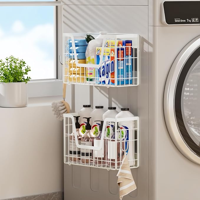 4 Pack Magnetic Shelves For Fridge, Veggie Onion Potato Wire Storage Basket for - Image 7