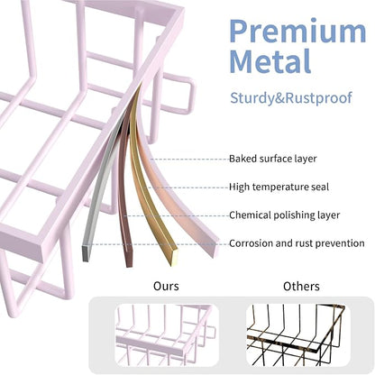 Under Sink Organizer Storage 2-Tier Premium Metal Pull-Out Racks, Height - Image 5