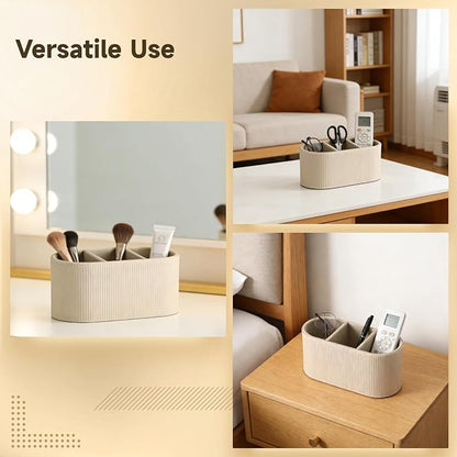 OMISTAR 3-Compartment PU Leather Pen Holder, Desk Organizer Stylish Bedside - Image 6