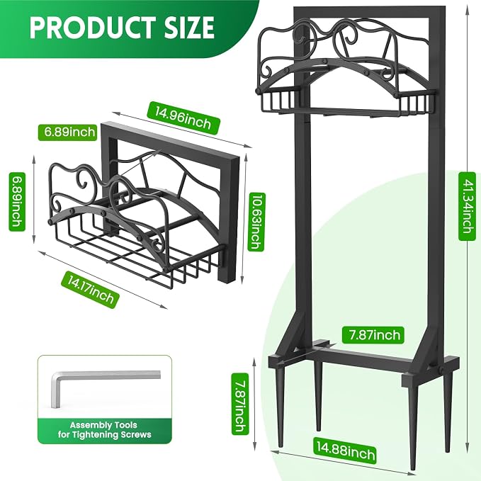 Garden Hose Holder, Heavy Duty Metal Water Hose Holder - Image 2