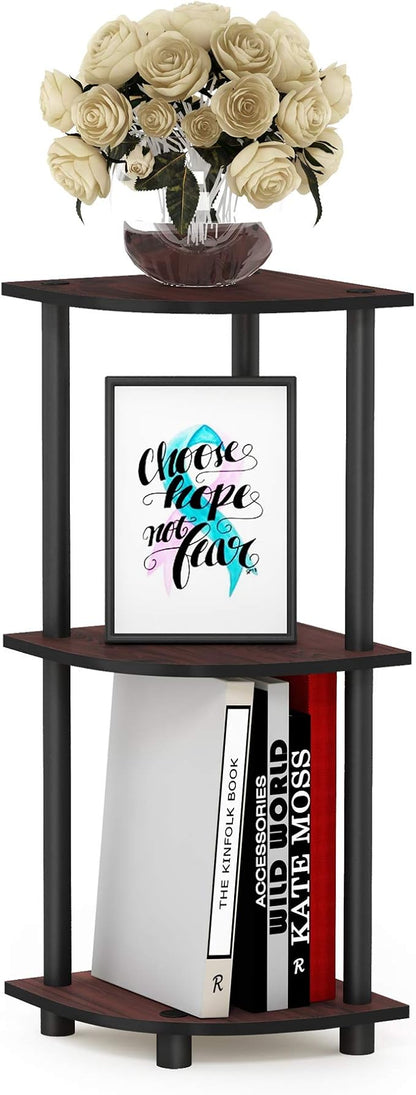 Furinno TURN-N-TUBE Corner Shelf, 3-Tier Corner Bookshelf, Display Storage by Furinno-FitsYourSpaceFitsYourBudget