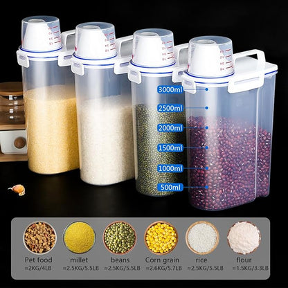 2 Pcs 5.5 LB Rice Storage Container, Airtight Cereal Flour Dispenser - Image 2