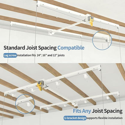 Overhead Garage Storage Rack – 4x8 FT Garage Ceiling Storage Racks - Image 5