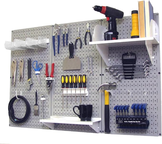 Wall Control Pegboard Organizer 4 ft. Metal Pegboard Standard Tool Storage Kit by Wall+Control