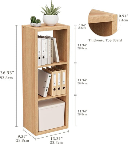 Cube Storage Organizer Bookcase, 3 Tier Decorative 11 inch Open Back Cubical - Image 3