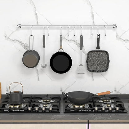 Audmore Kitchen Utensil Rack 2 PCS, 20.9” Pot & Pan Hanging Rack Wall Mount | - Image 5