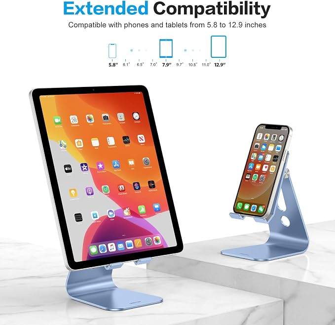 OMOTON Adjustable Tablet Stand for Desk, Upgraded Longer Arms for Greater - Image 2
